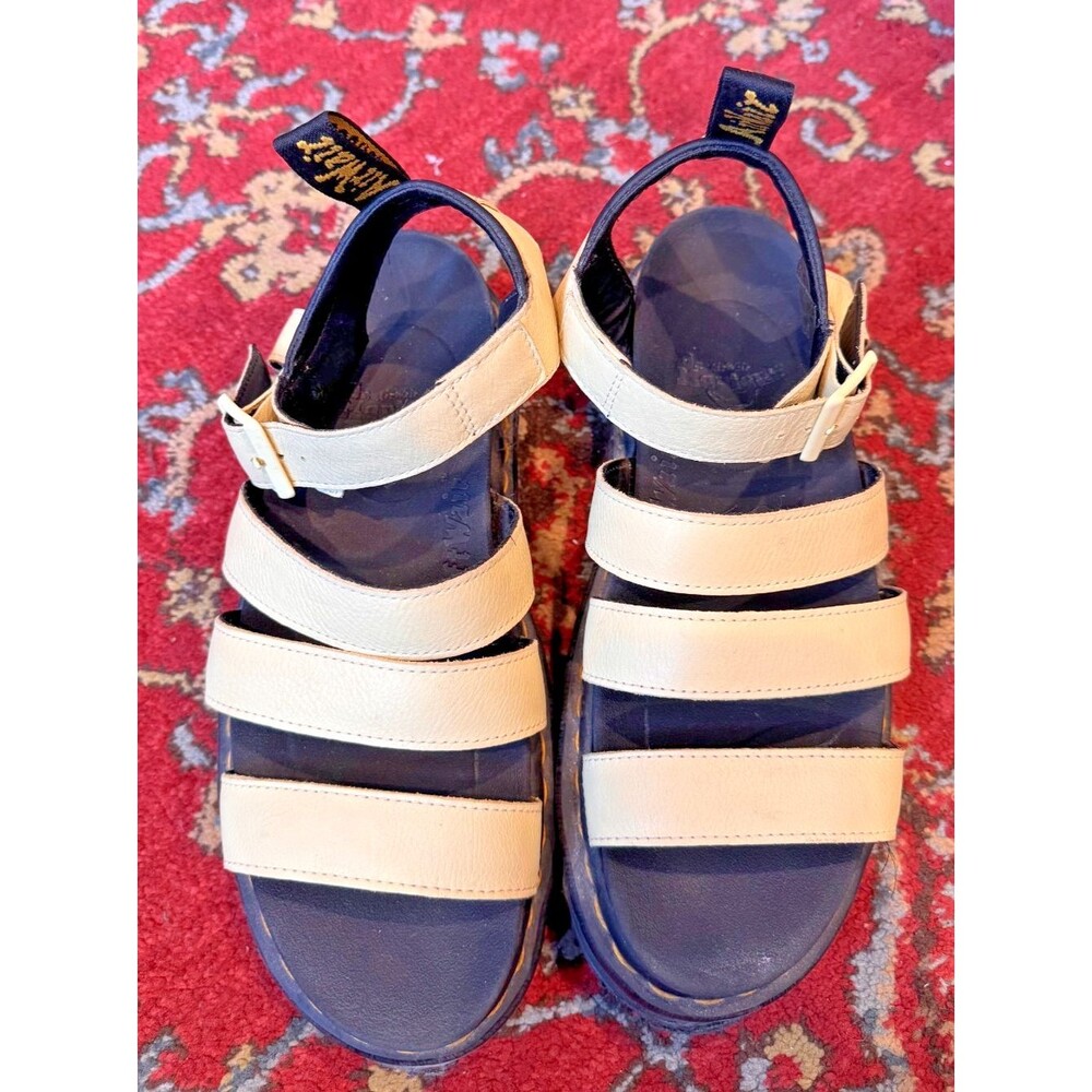 Doc Dr. Martens Blaire Hydro Leather Pale Yellow Sandal EU 41  US 9  NICE!